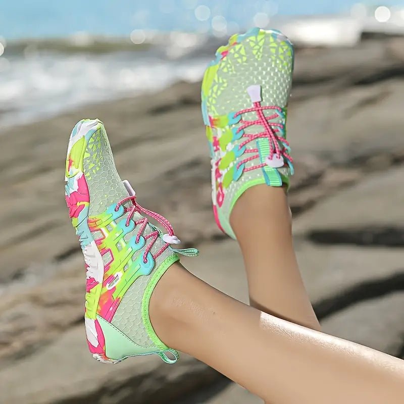 Atmungsaktive WaveFlex Damen Barfuß-Wasserschuhe für natürliches Laufgefühl. Ideale Sommerschuhe & Strandschuhe.