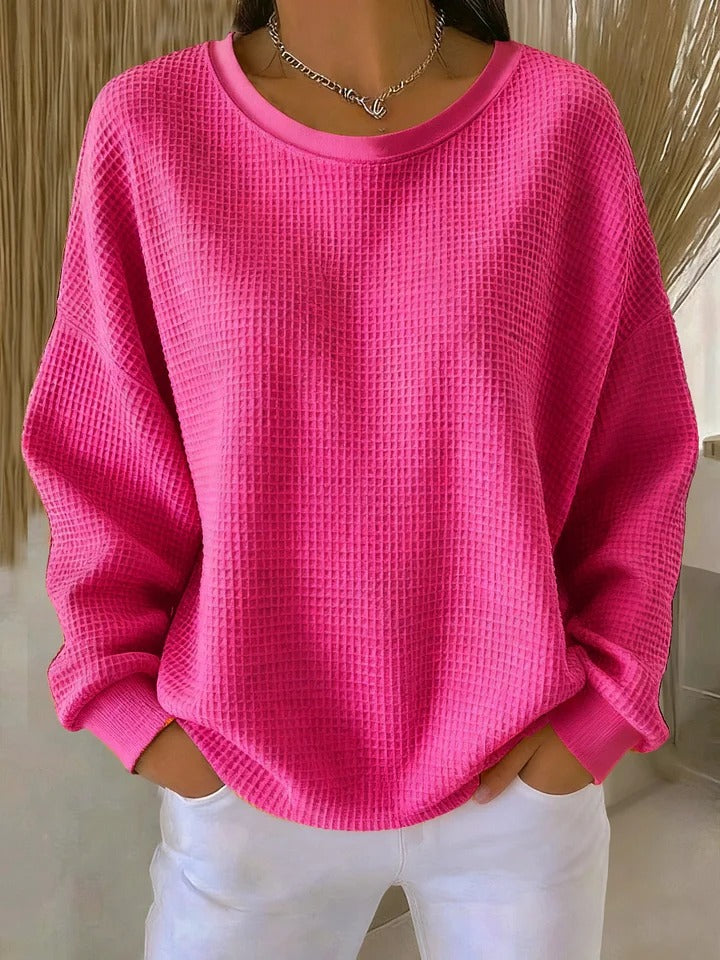 Vielseitiges Damen Oberteil, texturiert, als stilvolles Sweatshirt für Komfort und Eleganz.