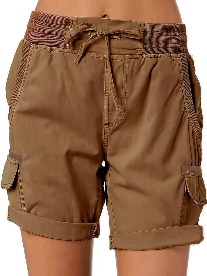 Bequeme Damen Sommershorts im Cargo-Stil mit praktischem Kordelzug.