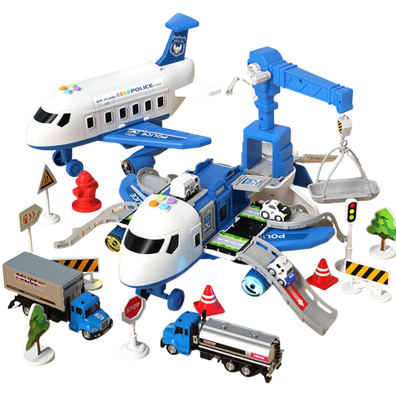 Interaktives Flugzeug-Spielset für Kinder mit realistischen Lichtern und Geräuschen. Fördert kreatives Rollenspiel.