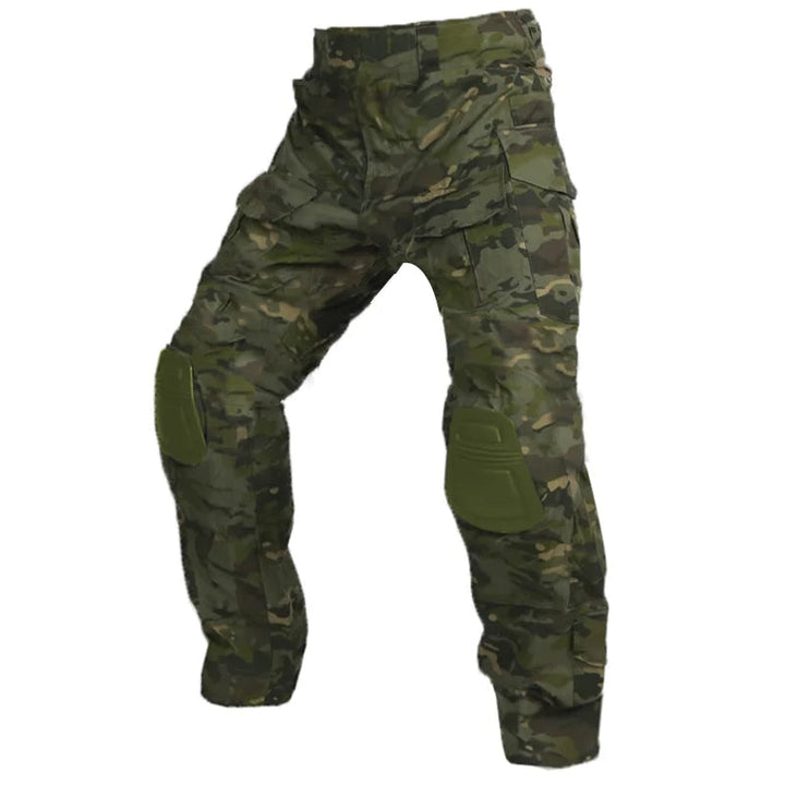 Herren Wanderhose Camouflage mit Knieschutz, langlebig und wetterfest für jedes Abenteuer.