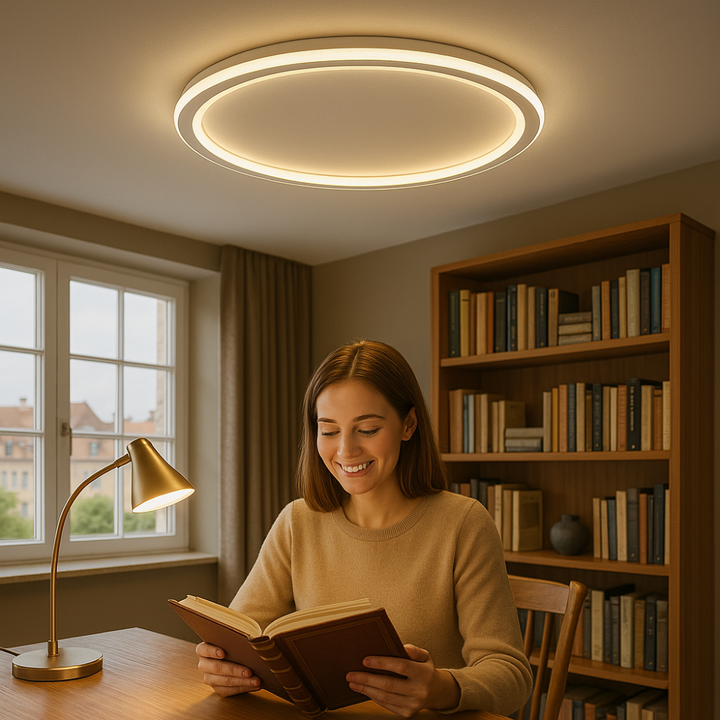 Dimmbarer LED-Deckenstrahler Skandi-Stil für Schlafzimmer; energiesparend und vielseitig einsetzbar.