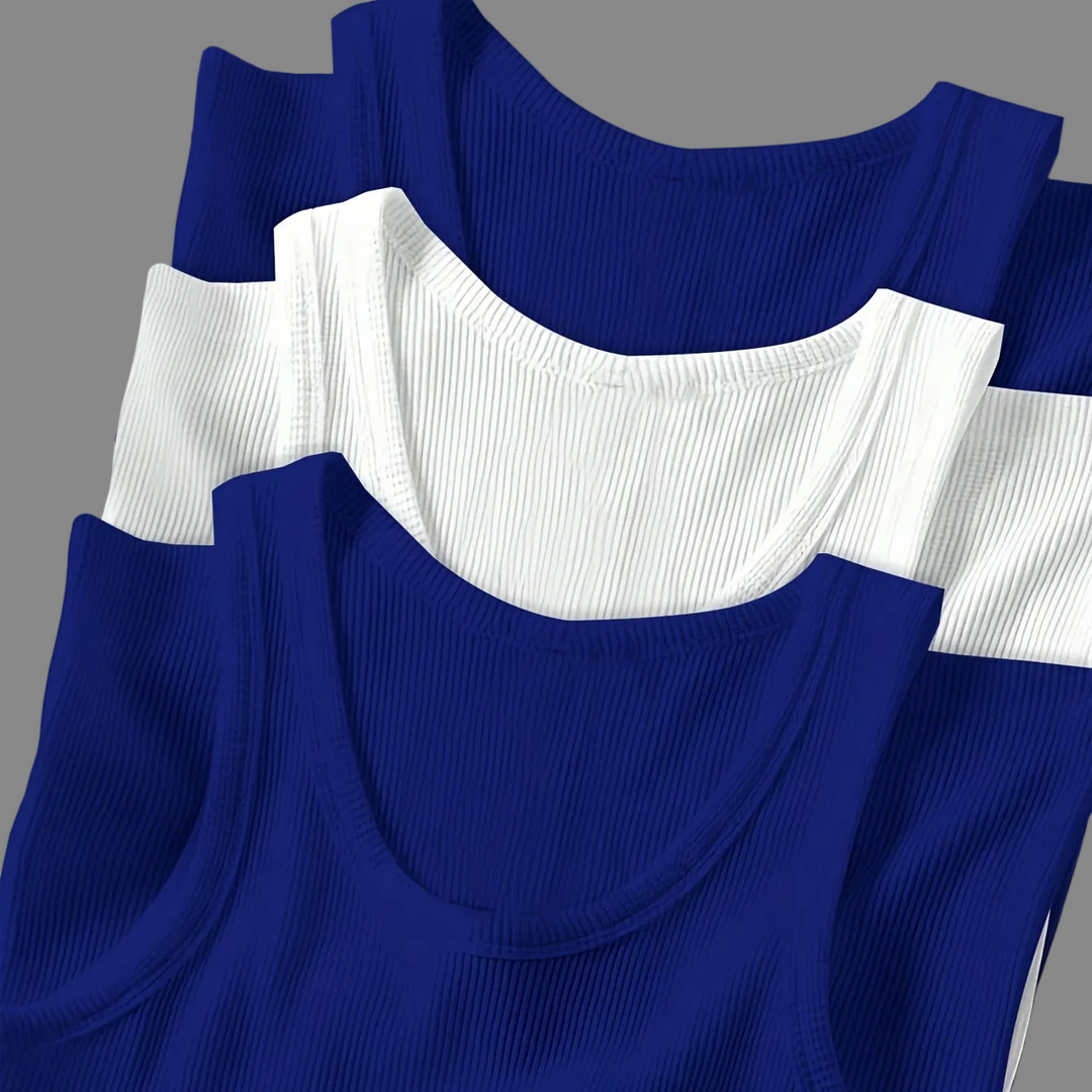 Modernes Herren Ripp-Tanktop Set, klassischer Schnitt neu interpretiert, Activewear für Fitness.