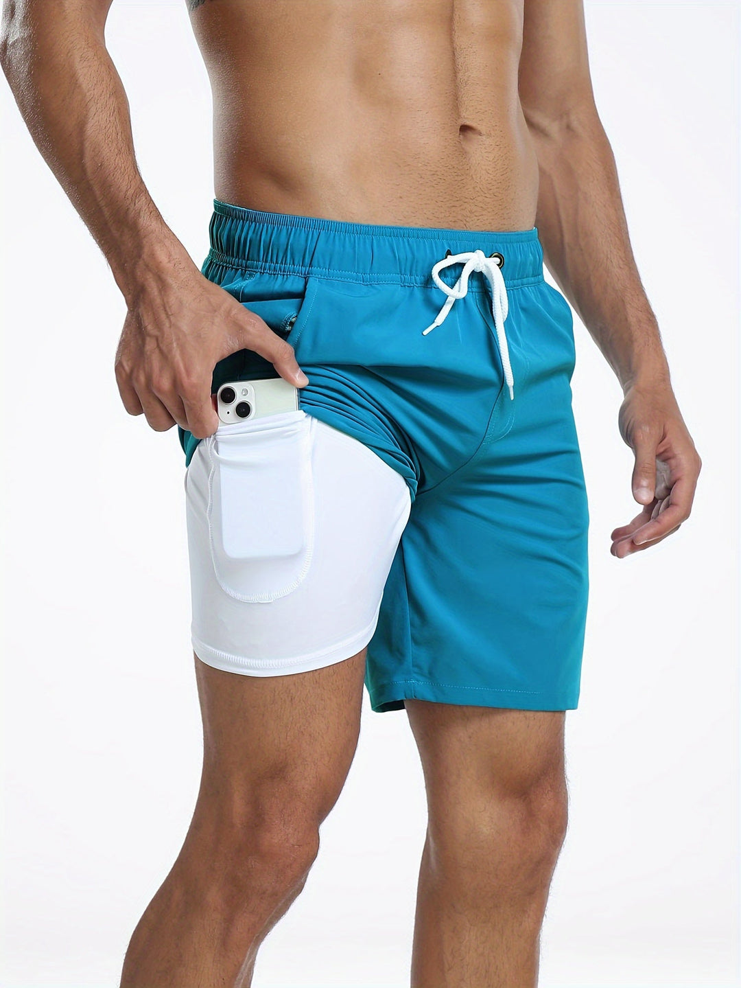 Bequeme Herren Schwimmshorts, schnelltrocknend, mit praktischer Handytasche.