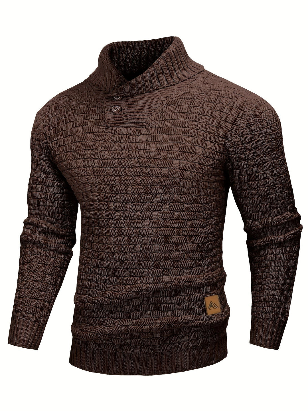 Herren Wintermode: Schalkragen Pullover mit Waffelstruktur. Elegant & bequem.