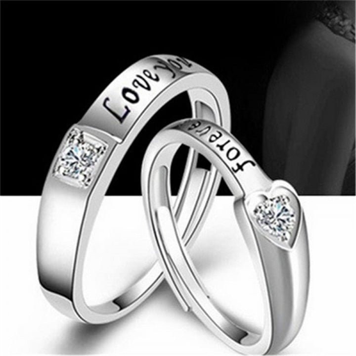 Verstellbare Herz Partnerringe aus Sterlingsilber, ideal als Liebesringe & Hochzeitsgeschenk. Unisex Paarringe.