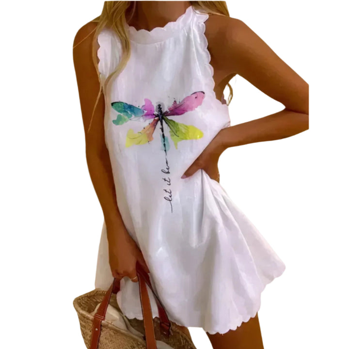 Vielseitiges Damen Urlaubskleid, bunt bedruckt, locker geschnitten, ein Must-have für heiße Tage.
