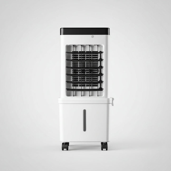 Kompakte mobile Klimaanlage für Büro & Zuhause. Effiziente Kühlung, Befeuchtung & Ventilation für angenehmes Raumklima.