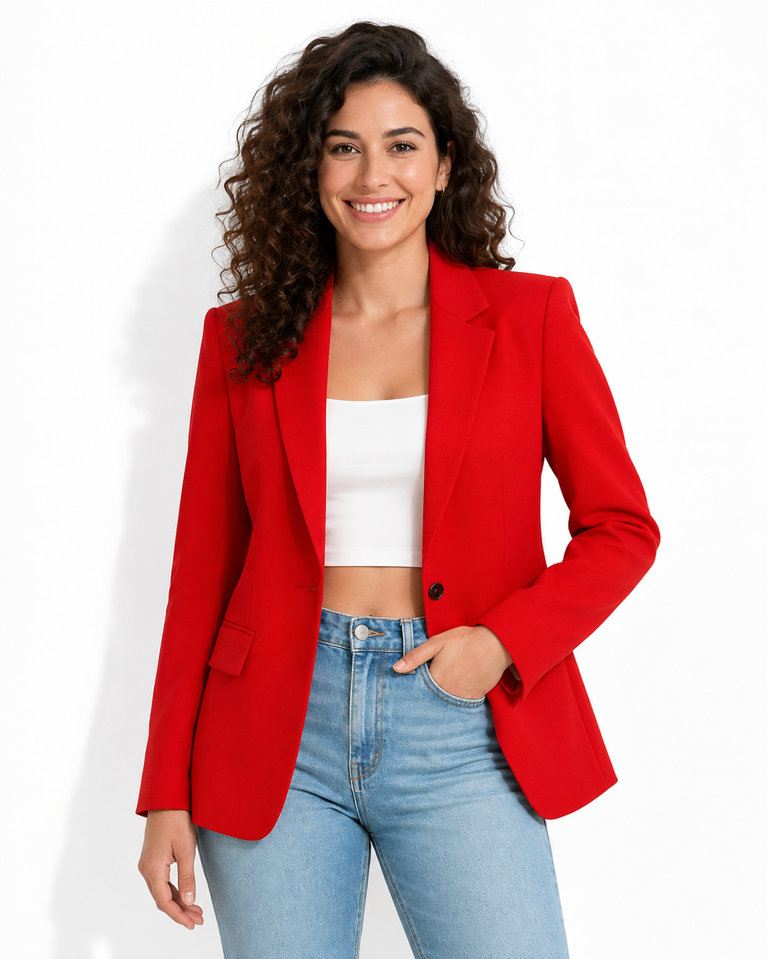 Klassischer Damen Blazer, zeitlos elegant, vielseitig kombinierbar für jeden Anlass.
