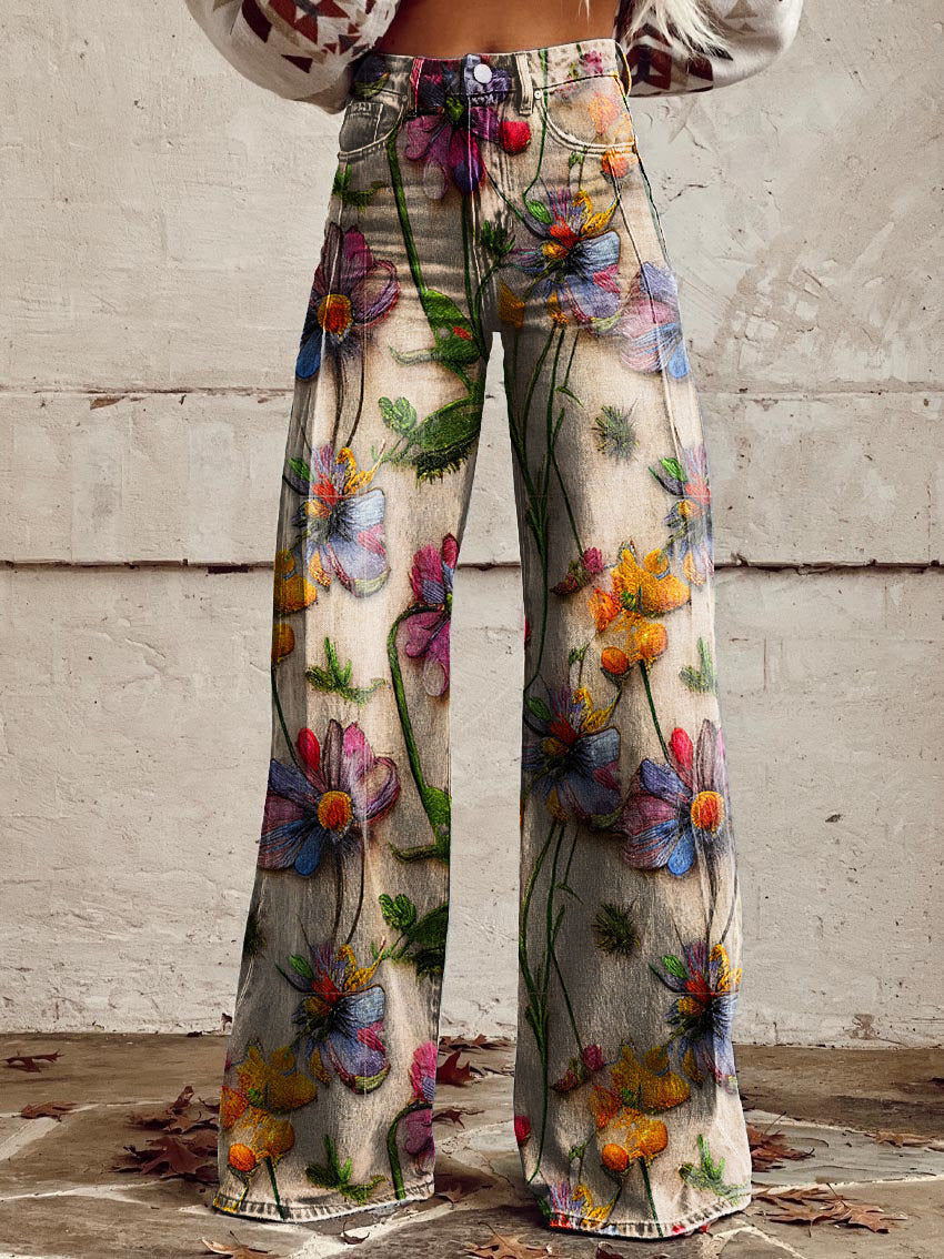 Bequeme Damenhose im weiten Schnitt, ideal für warme Tage. Mit stilvollem Printdesign.