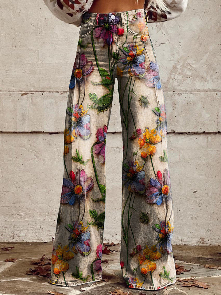Bequeme Damenhose im weiten Schnitt, ideal für warme Tage. Mit stilvollem Printdesign.