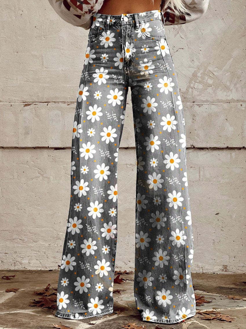 Weite Damenhose mit Printmuster, die Komfort und Stil vereint. Perfekt als Sommerhose.