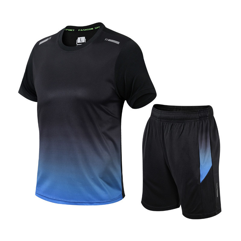 Herren Activewear Set, slim fit & schnelltrocknend. Kurzarm Shirt & Sport Shorts für Fitness & Training.