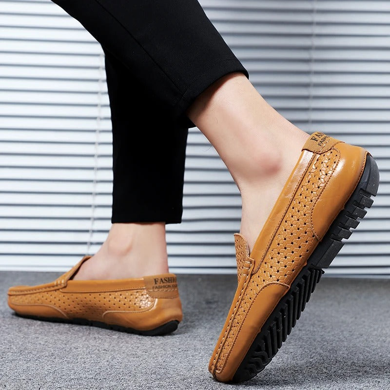 Atmungsaktive elegante Herrenschuhe, Loafer-Stil, optimaler Komfort.