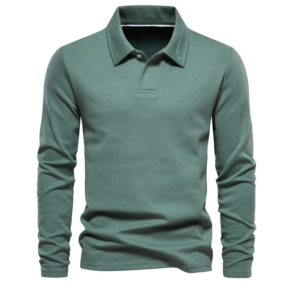 Hochwertiger Herren Polopullover mit langem Arm & klassischem Kragen. Vielseitig für Business und den stilvollen Alltag.