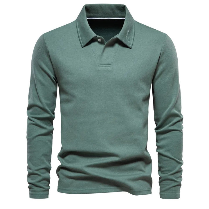 Hochwertiger Herren Polopullover mit langem Arm & klassischem Kragen. Vielseitig für Business und den stilvollen Alltag.