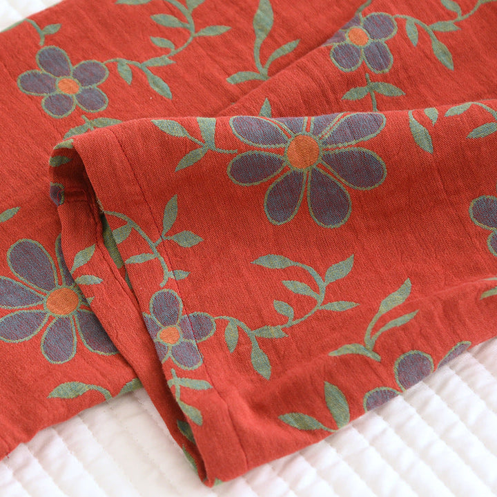Entspannendes Pyjama-Set für Damen, Baumwolle, florales Design; perfekt als gemütlicher Hausanzug.