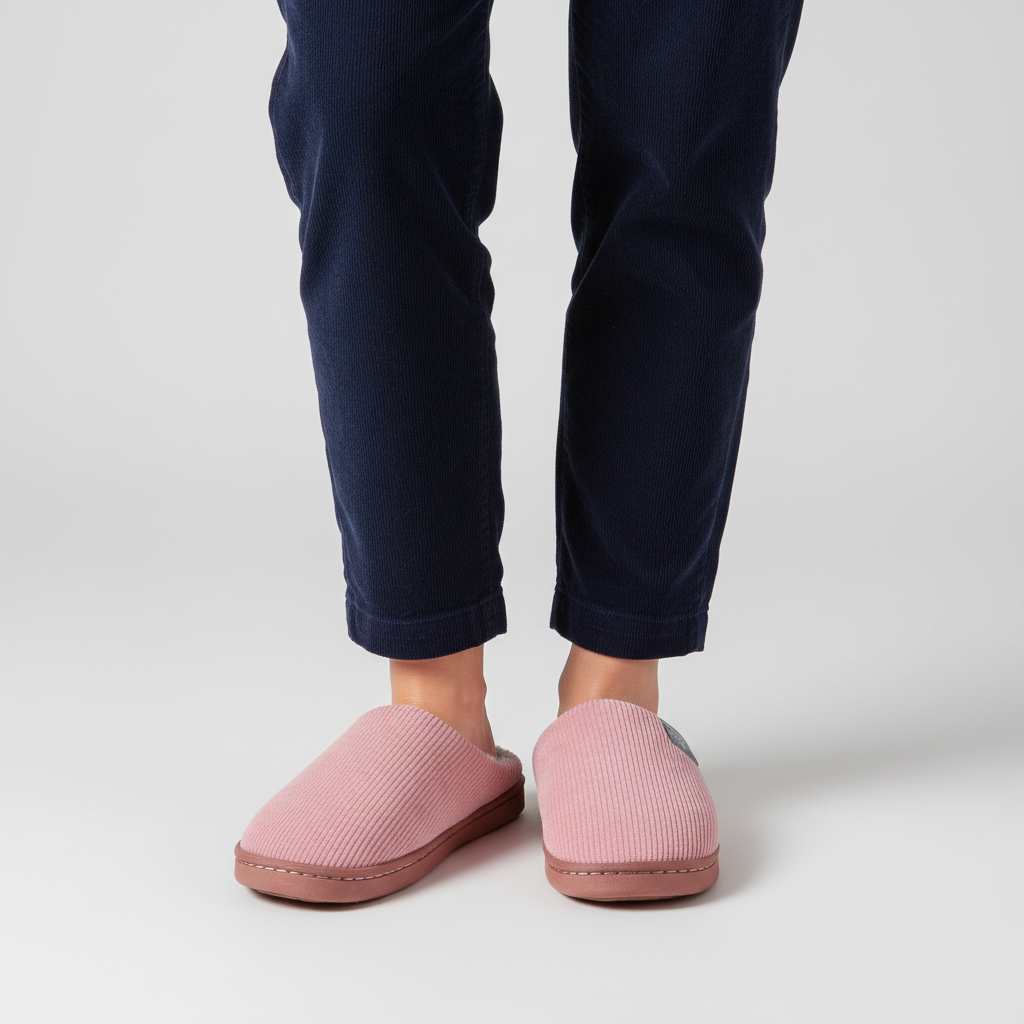 Damen Komfortschuhe RibComfy: Antirutsch Hausschuhe mit warmer Fütterung. Perfekt für Zuhause.