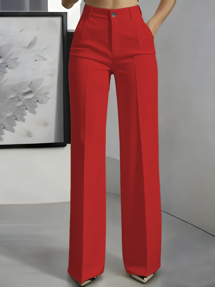 Zeitlose Damenhose, hochtailliert, gerader Schnitt. Ideale Anzughose für einen professionellen Auftritt.