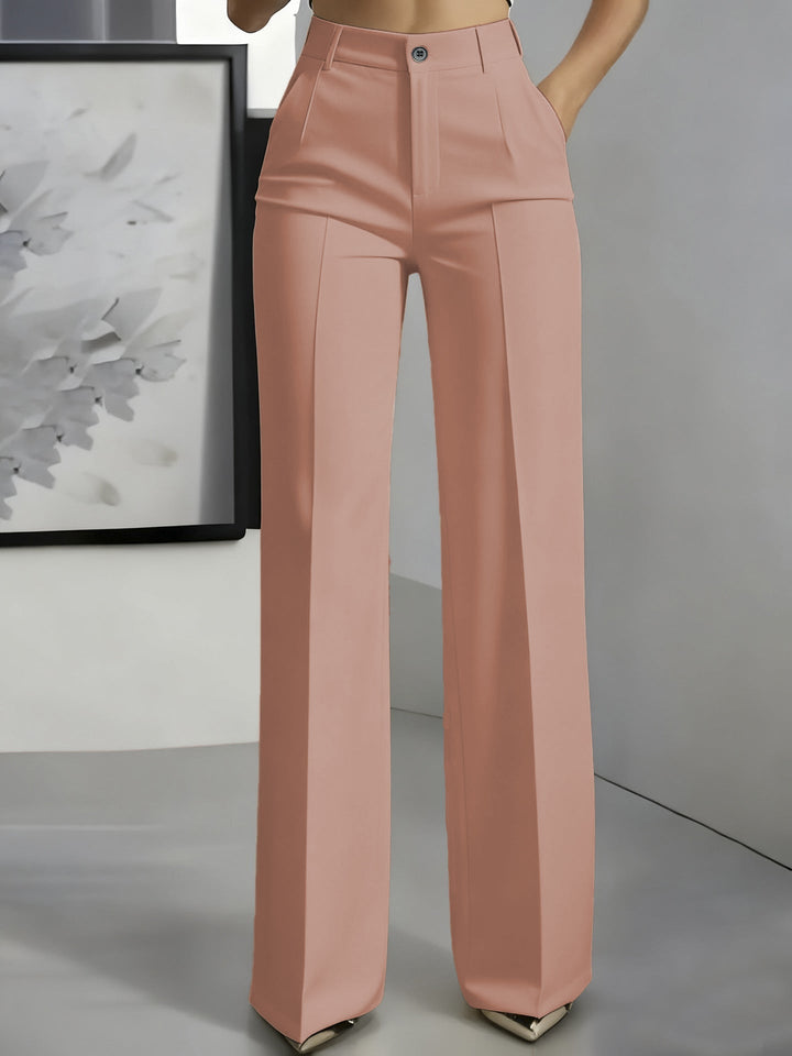 Moderne hochtaillierte Damenhose mit geradem Schnitt. Vielseitige Businesshose für jeden Anlass.