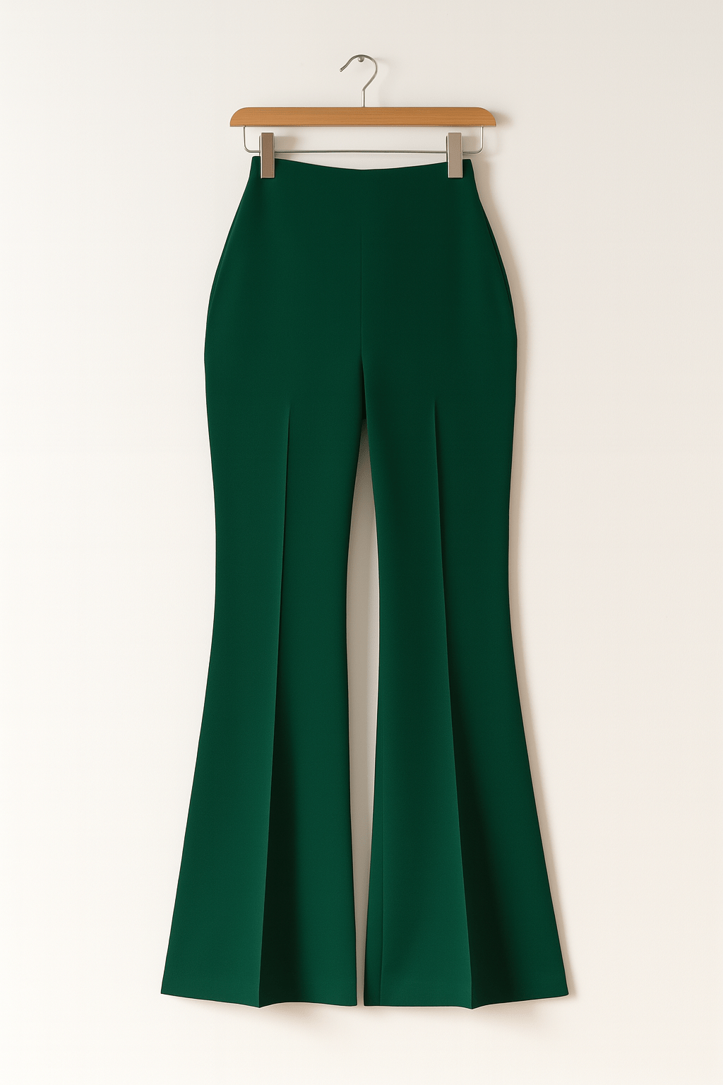 Elegante Damenhose in Aprikos mit hohem Bund & weitem Bein. Perfekt für einen stilvollen Auftritt.