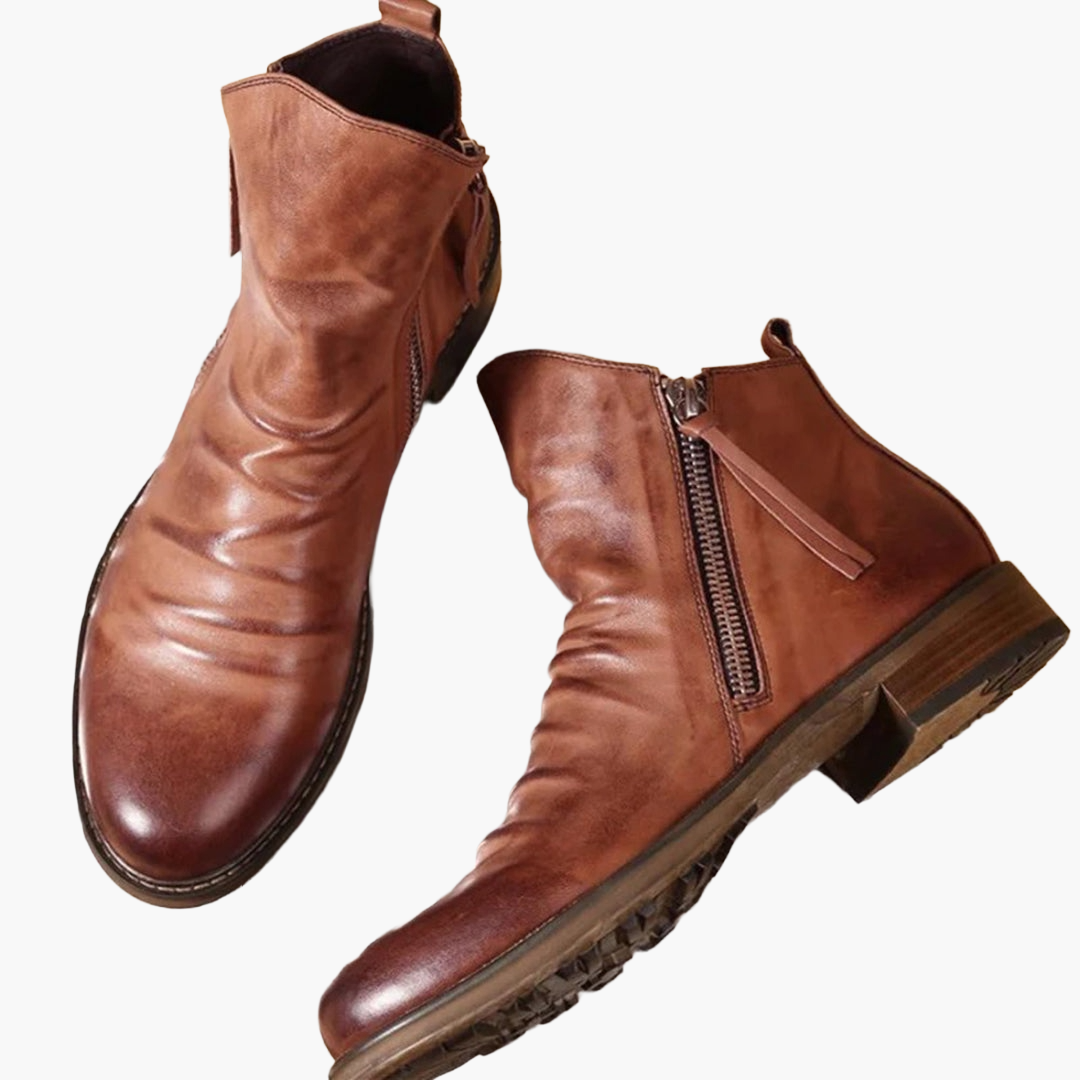 Klassische Herren Stiefeletten, elegante Ankle Boots für Business & Freizeit mit Seitenreißverschluss.