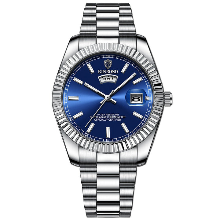 Automatische Luxus-Herrenuhr mit präzisem mechanischem Uhrwerk. Edle Armbanduhr in zeitlosem Design.