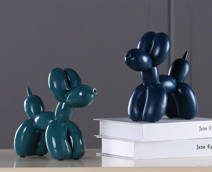Abstrakte Ballonhund Skulptur, einzigartiges Kunstwerk & modernes Designobjekt für Interieurs.