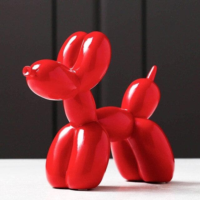 Ballonhund Skulptur für Regal oder Büro, moderne, farbenfrohe Wohndekoration.