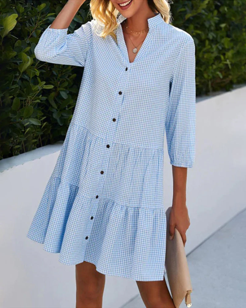 Damen Polo Kleid mit Bauchbedeckung: stilvolles, bequemes Sommerkleid für Freizeit und Alltag. Lockerer Schnitt, Frauenmode.