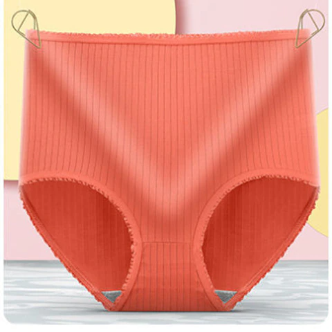 Leckfreie Damen-Unterwäsche mit hohem Bund, nahtlos und diskret unter Kleidung, für optimalen Schutz.