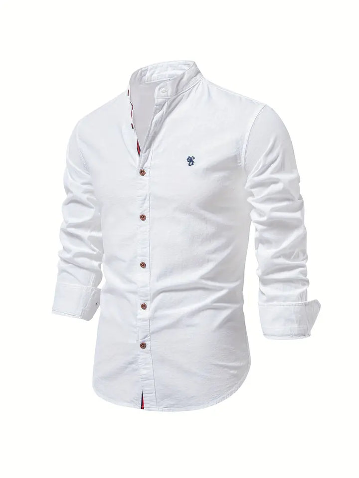 Lässiges Herren Langarm Frühlingshemd für Freizeit und Alltag. Modernes Design mit Knöpfen.