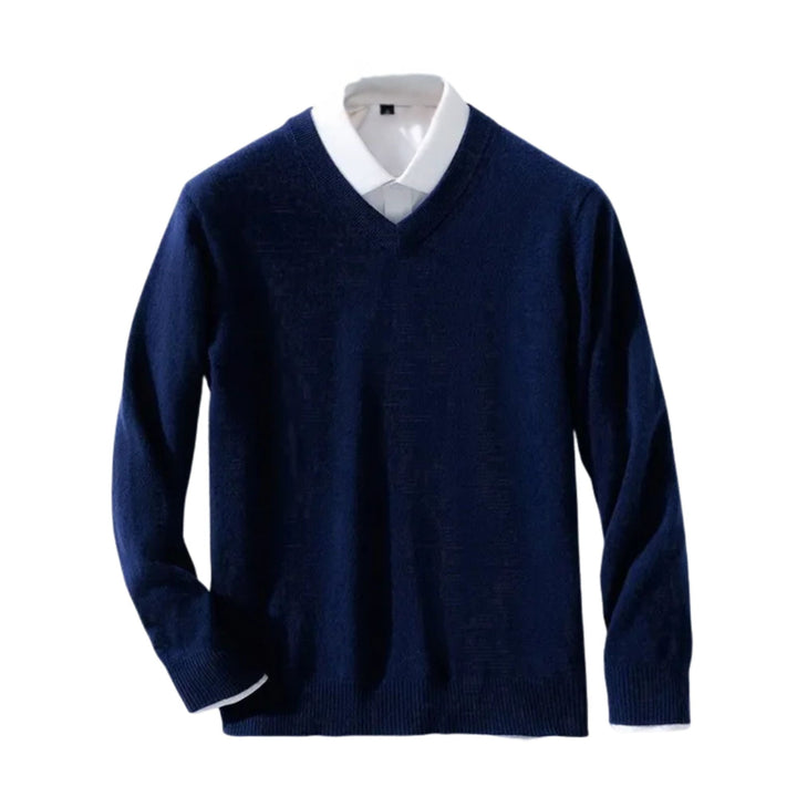 Warmer Herren V-Ausschnitt Strickpullover, perfektes Basic-Oberteil für die Wintermode.