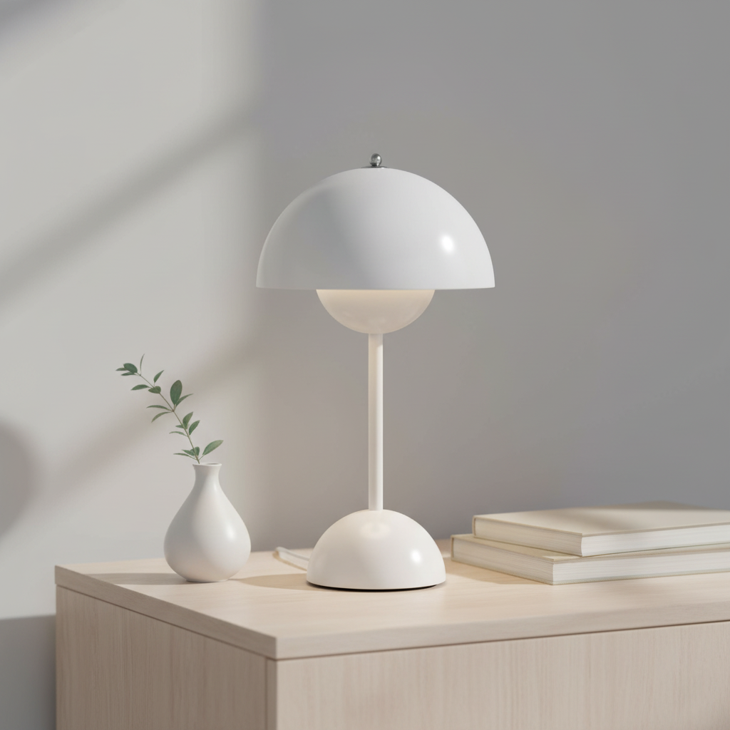Elegante LED Tischleuchte MoodSphere mit Touch-Steuerung. Modernes Stimmungslicht für Nachttisch & Ambiente.