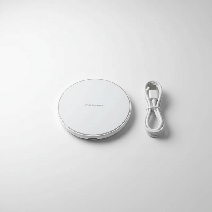Kompaktes 30W kabelloses Schnellladegerät für Smartphones. Universal-Induktionsladegerät für Zuhause und Büro.