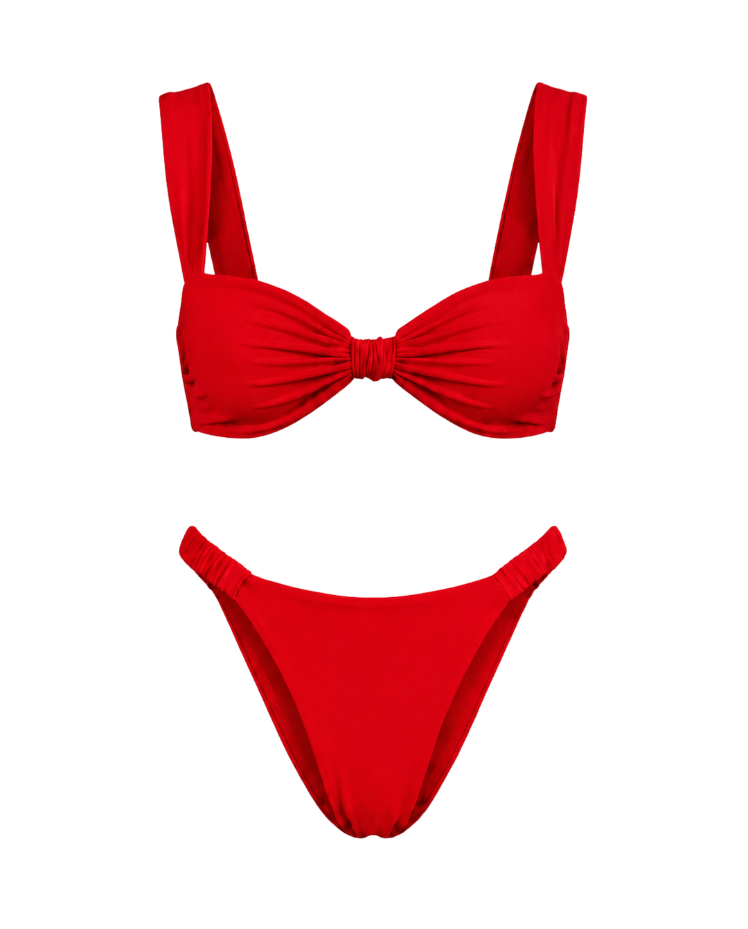 Sommerliches Damen Bikini-Set, 2-teilig, mit Knotendetail. High-Cut für eine feminine Silhouette.