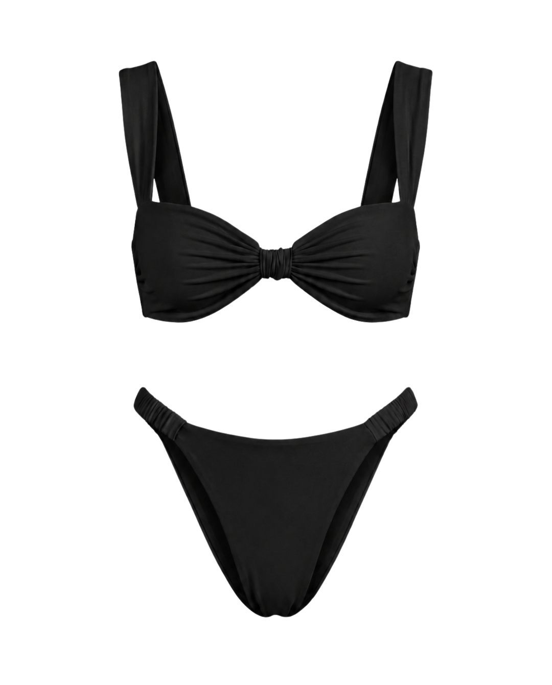 Stylisches Damen Bikini-Set mit Knotendetail und High-Cut Schnitt. Modern und bequem für Schwimmen.