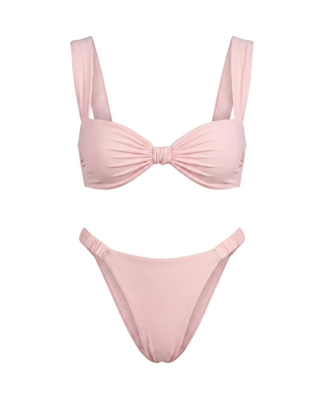 Damen Bikini-Set mit Knotendetail Bralette & High-Cut Slip. Perfekte Bademode für Sommer & Strand.