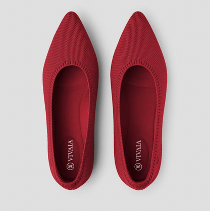 Bequeme Damenschuhe: Flache Mila Ballerinas, perfekt für warme Tage, mit rutschfester Sohle.
