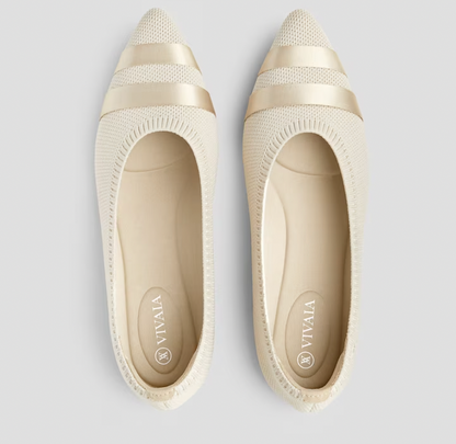 Damenschuh Mila: Flache Sommer Ballerinas, atmungsaktiv & leicht, perfekt für warme Tage.