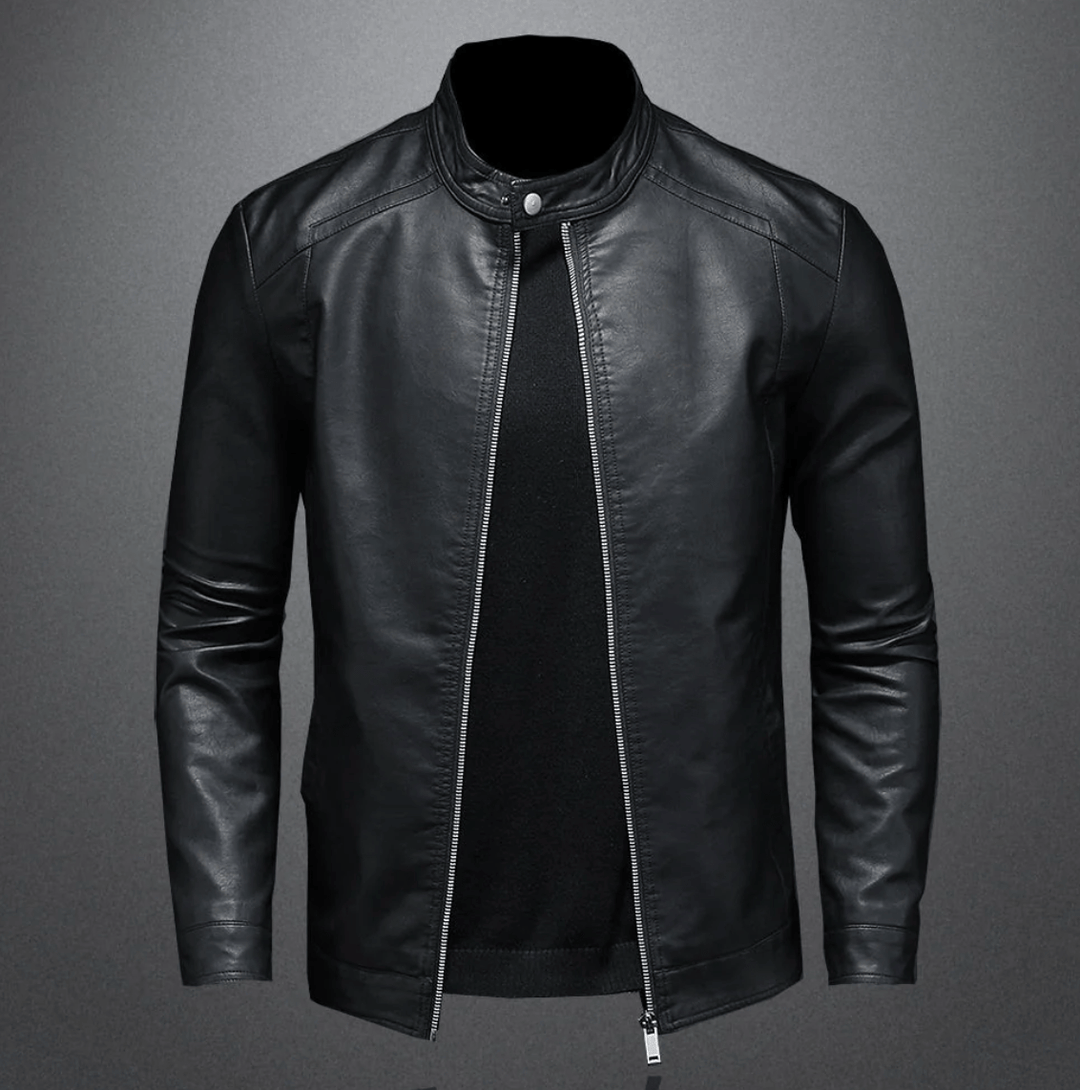 Schwarze Herren Slim-Fit Jacke, zeitlos und elegant für stilvolle Freizeit-Looks.