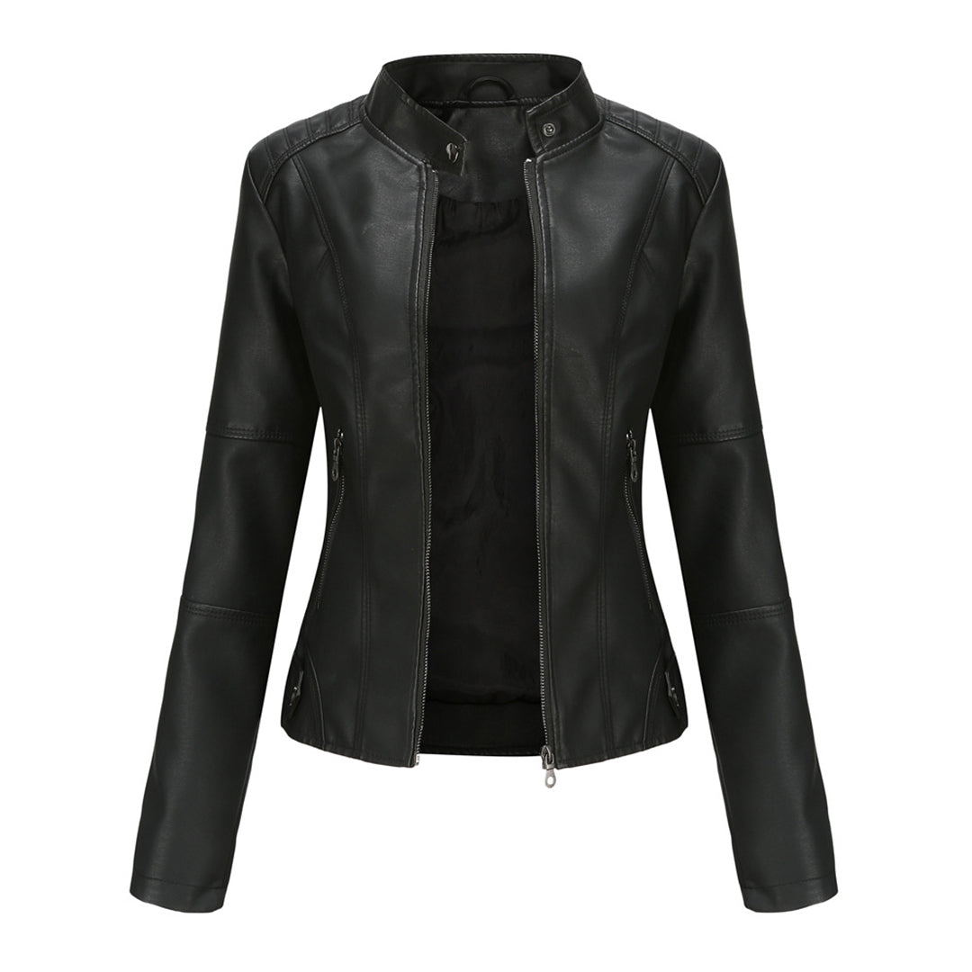 Modische Damen Übergangsjacke mit Hochkragen und Reißverschluss, bequem im Regular Fit. Für Alltag & Freizeit.