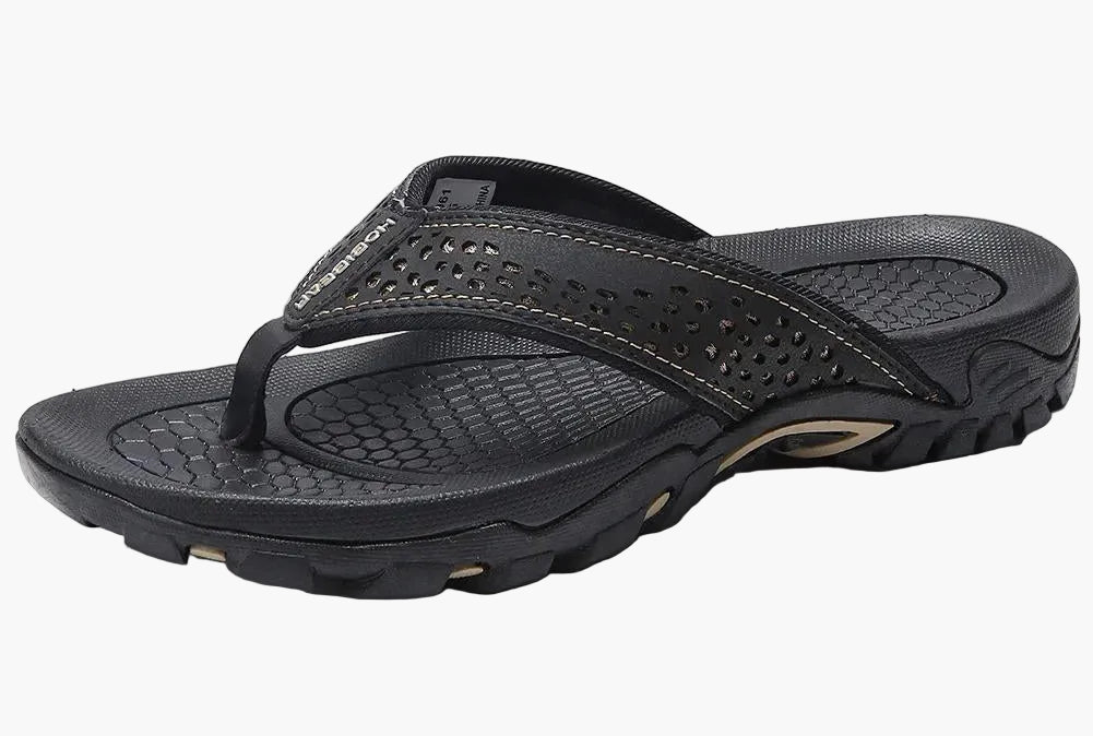 Orthopädische Herren Sandalen mit starker Fußgewölbestütze und hoher Dämpfung für Komfort.