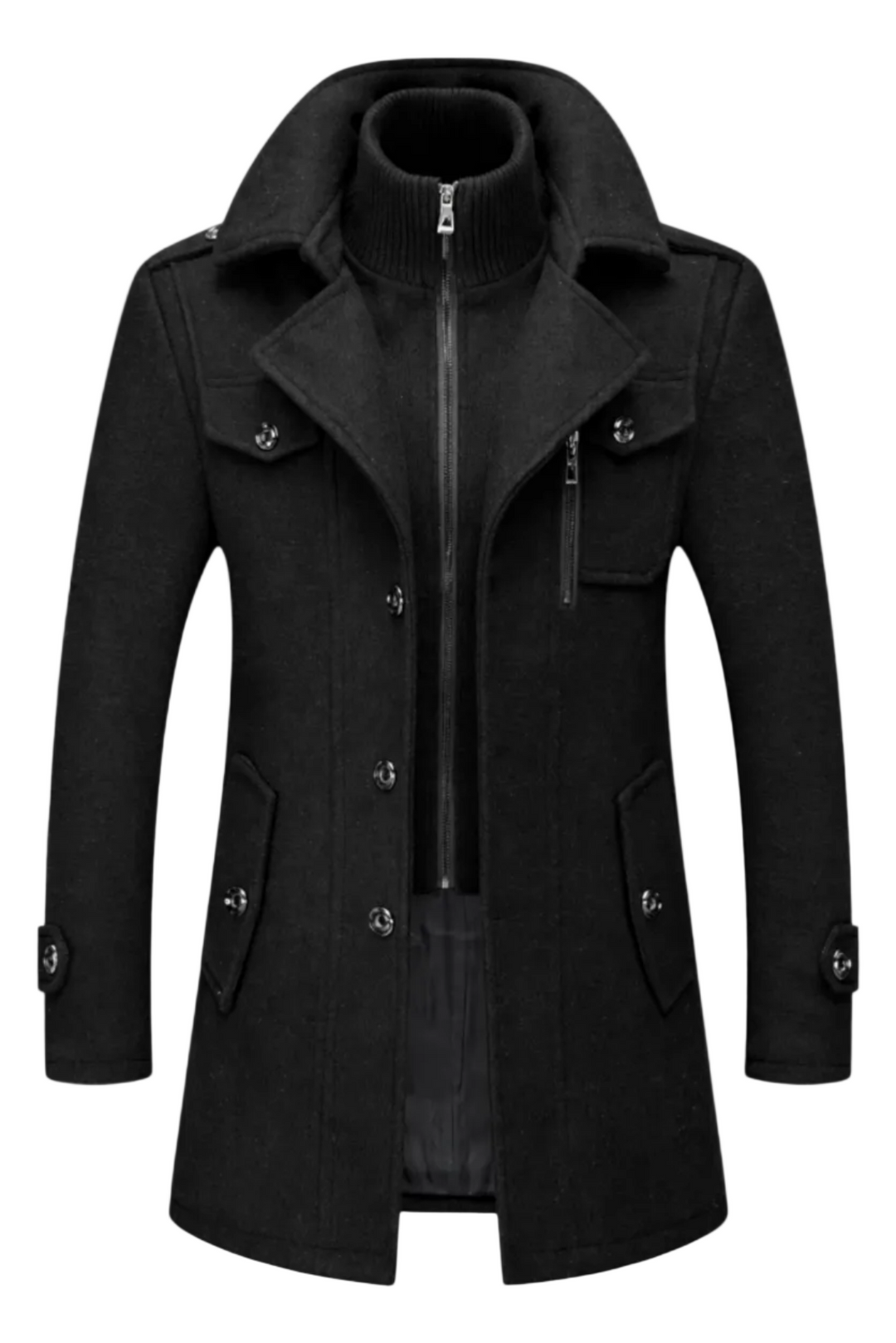 Dunkelbraune Herren Herbstjacke, langärmlig & robust für kalte Tage.