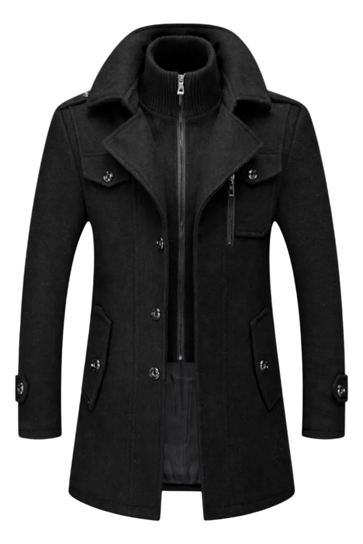 Dunkelbraune Herren Herbstjacke, langärmlig & robust für kalte Tage.