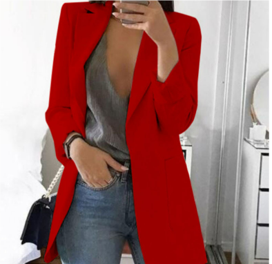 Komfortabler, eleganter Damen Blazer mit langem Schnitt. Offene Front & Langarm für einen stilvollen Auftritt.