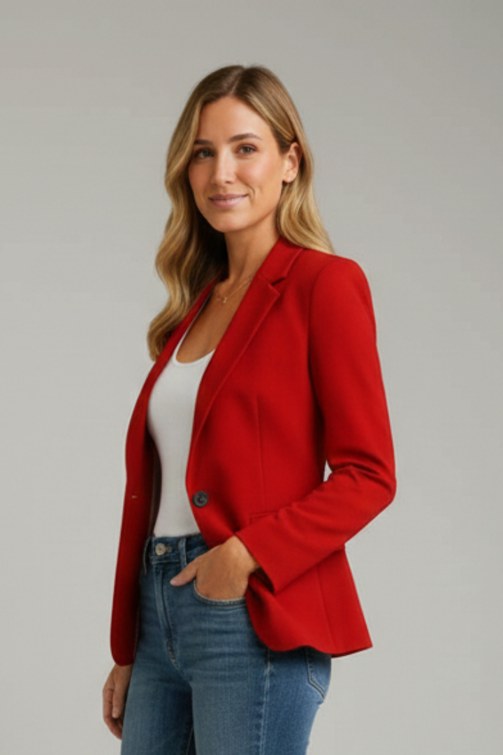 Moderner Damen Langarm Blazer, tailliert & elegant, zeitlos chic für Büro & Freizeit.