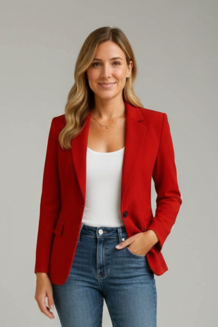 Eleganter taillierter Damen Blazer für Business-Looks & Büro; vielseitig kombinierbar, zeitlos chic.