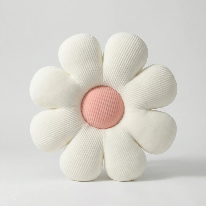 Vielseitiges Dekokissen in zarter Pastellfarbe und Blumenform, bereichert jedes Sofa und Wohnambiente.