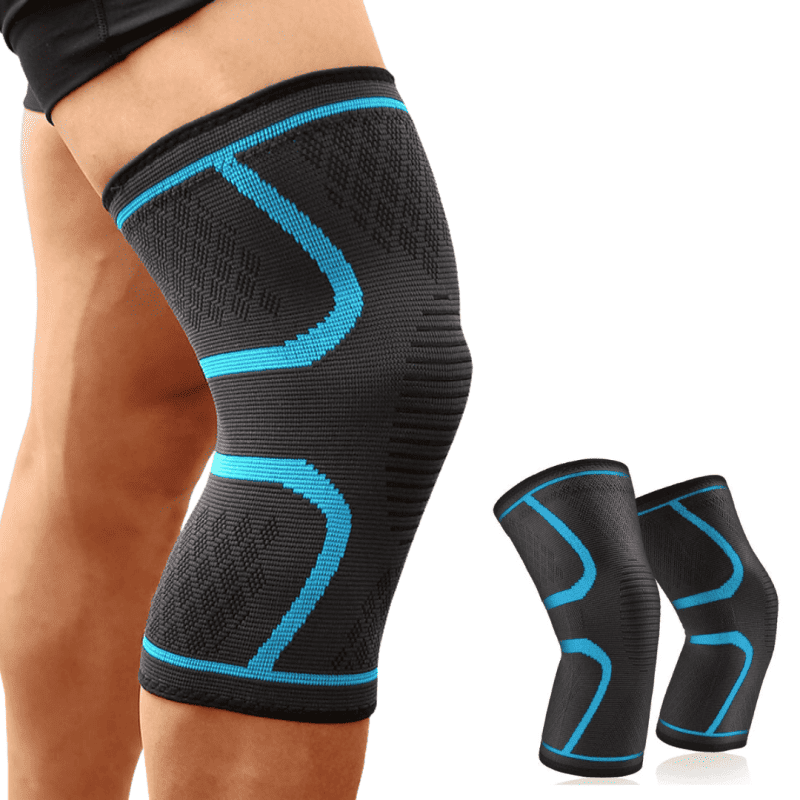Unisex Kompressions-Kniebandage in Schwarz für Sport & Alltag. Bietet optimale Unterstützung und Gelenkschutz.